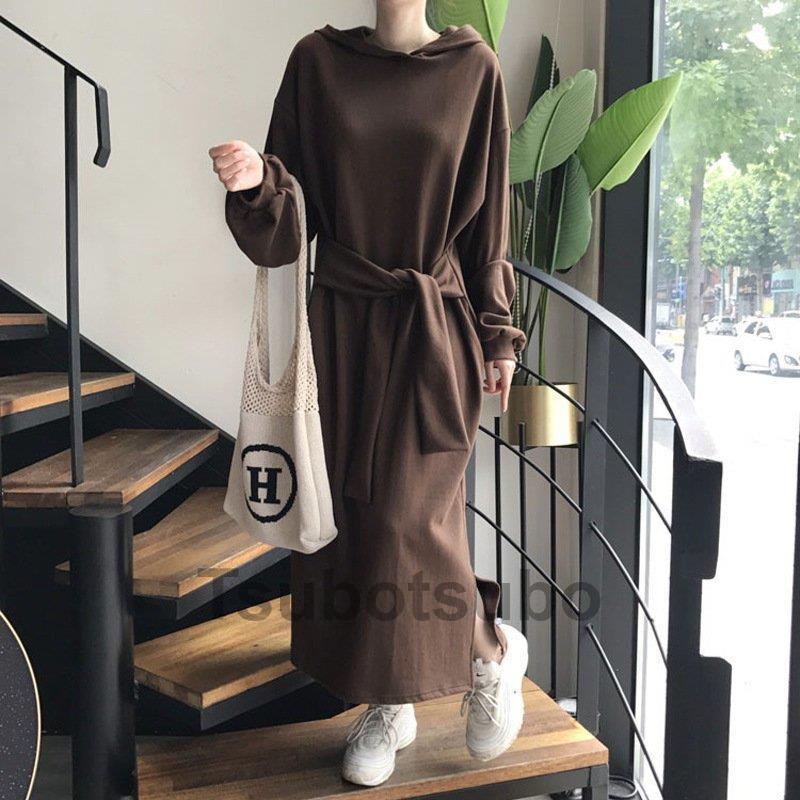 一部予約販売中 ワンピース レディース パーカーワンピース 長袖 ロングワンピ おしゃれ 着痩せ カジュアル 体型カバー 通勤 Ol お出かけ 春秋物 30代 40代 50代 60代コーデ Honeymoon Style