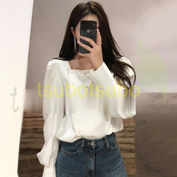 レディースファッション ブルー レッド 高校生 中学生 ファッション 10代 代 長袖 おしゃれ トップス レディース シャツ 春 秋 ブラウス スクエアネック サイドボタン ホワイト ネイビー 5037 Cpndkns7mb Ch1construtora Com Br