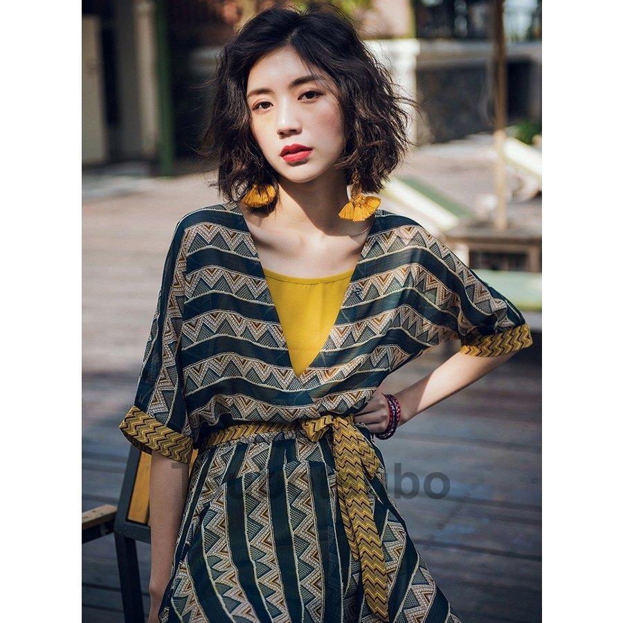 夏着 ワンピース 韓国 夏 リゾートワンピ 海 シフォンワンピ ボヘミア風 高級ブランド