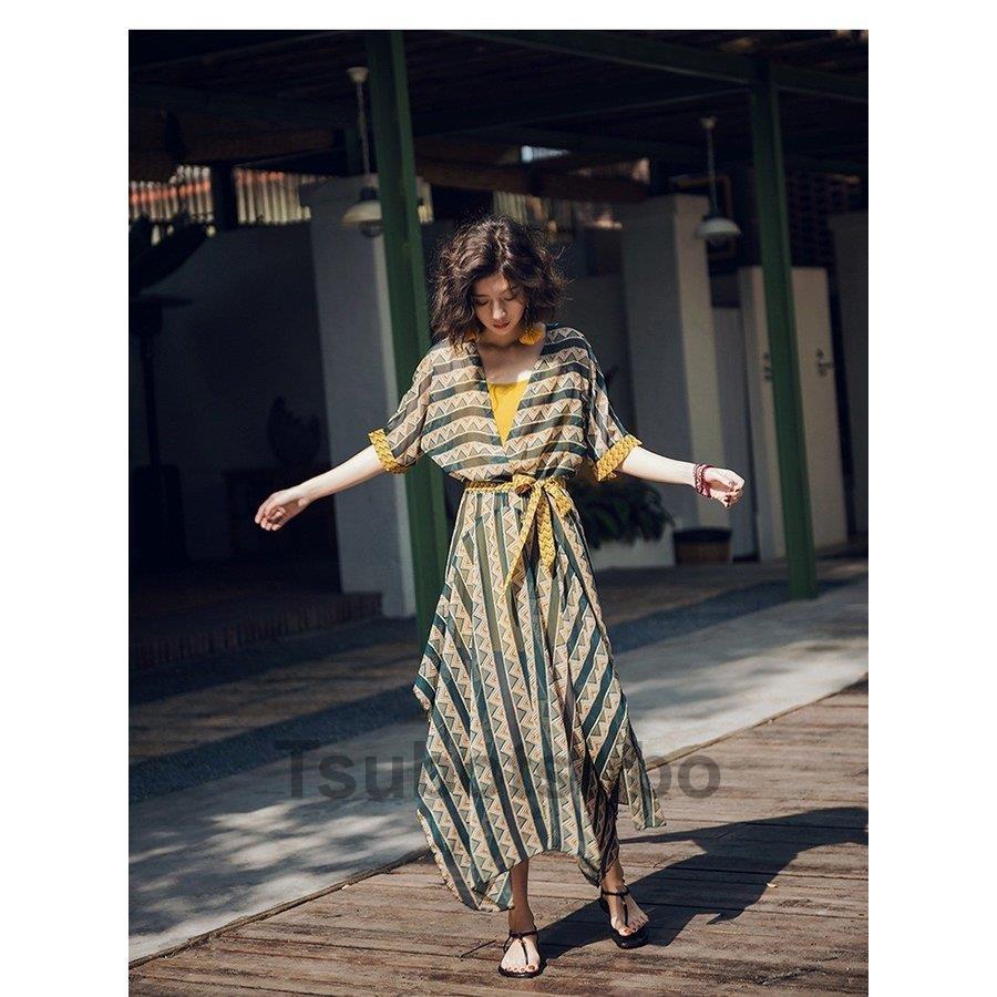 夏着 ワンピース 韓国 夏 リゾートワンピ 海 シフォンワンピ ボヘミア風 高級ブランド