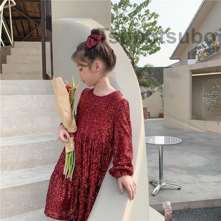 ワンピース キッズ 長袖 子供服 女の子 秋冬 キッズワンピース 長袖ワンピース 無地 ベビー服 子供ドレス お姫様 おしゃれ 可愛い カジュアル 新品 90cm 100cm 最大61 オフ