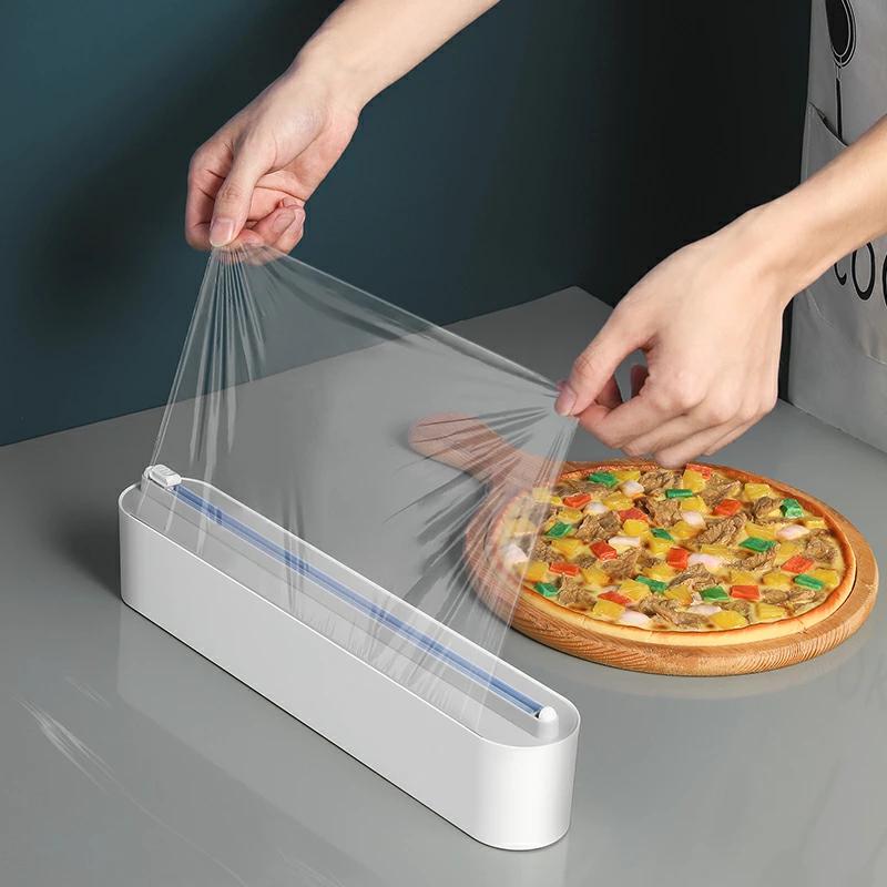 安売りラップカッター 簡単ラップカット ラップケース キッチン収納 キッチン小物 コンパクト キッチンツール シンプル ラップホルダー 業務用 カンタン 家庭用 はさみ、カッター、裁断機 ラップホルダー キッチンホルダー ラップケース カッター付き