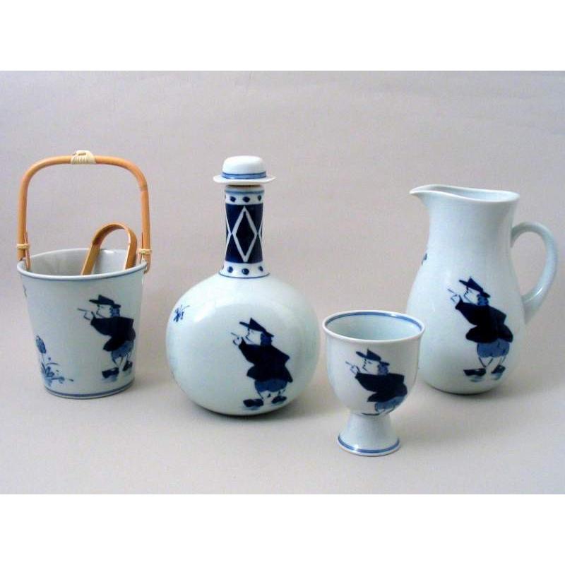 紅毛人水差し  南蛮人 異人柄 和食器 手書き 手描き 染付 藍色 かわいい 2025年最新有田焼 南蛮人の人気アイテム - メルカリ