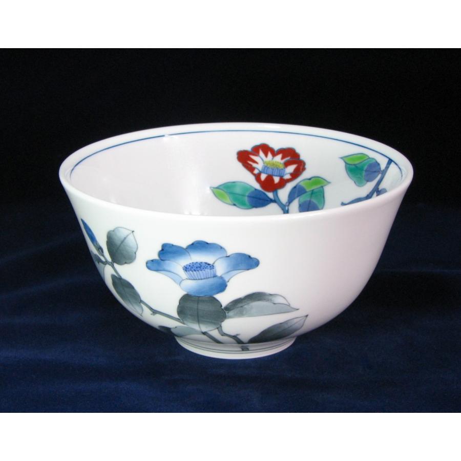 染錦椿絵五寸鉢