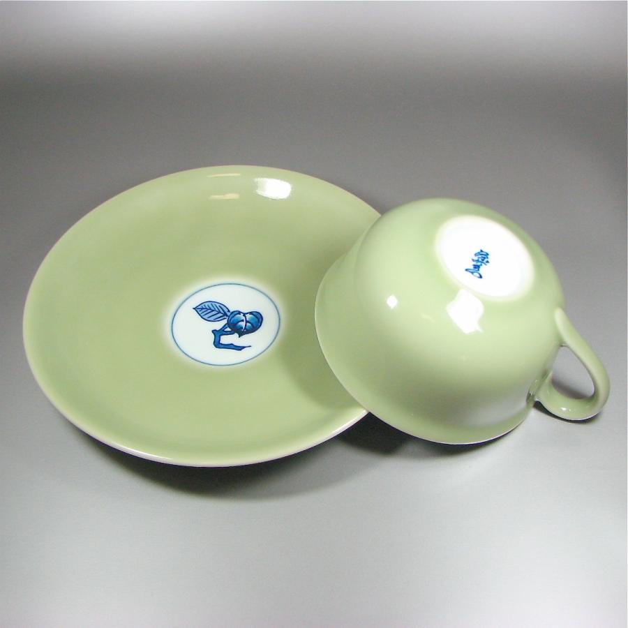 オープニング青磁木ノ葉文 碗皿 ローマ法王来日の晩餐会で使用された