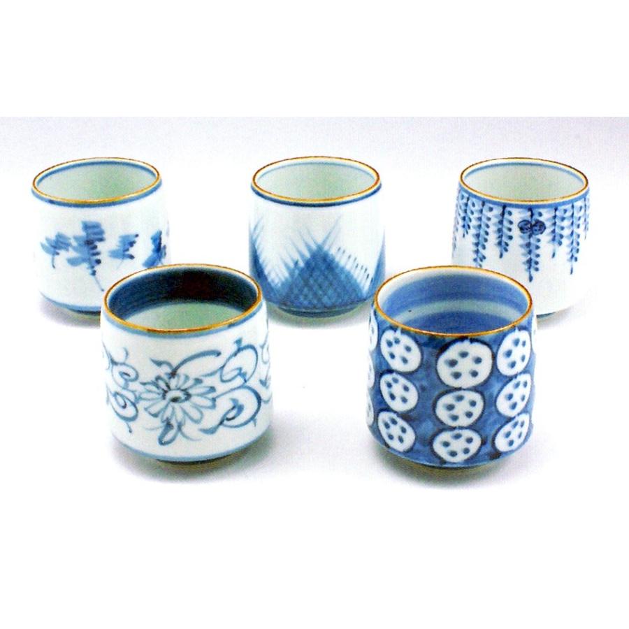 2072 源右衛門窯 染錦椿絵 皿5客 湯呑5客 2072 源右衛門窯