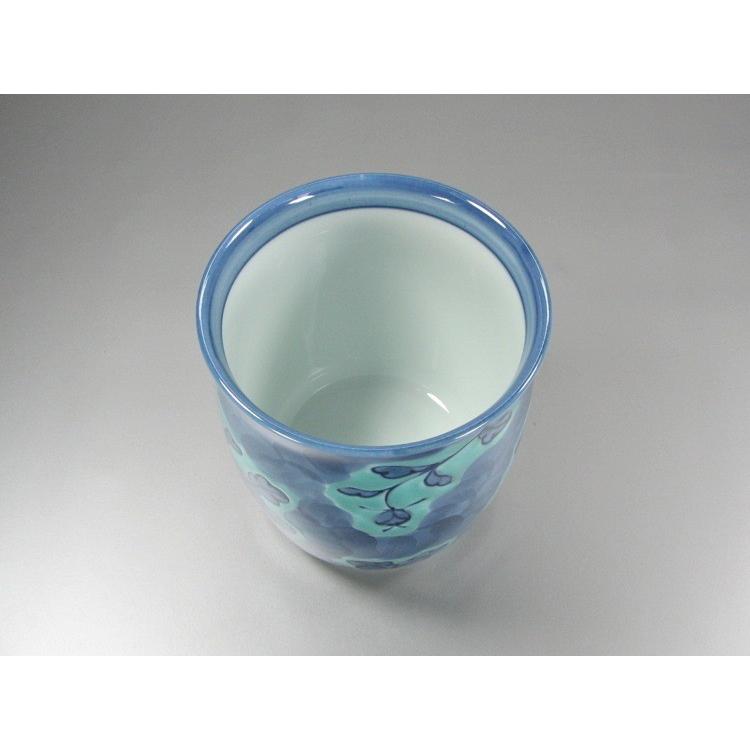 1716 源右衛門窯青彩菊絵茶器セット急須1客湯呑5客未使用