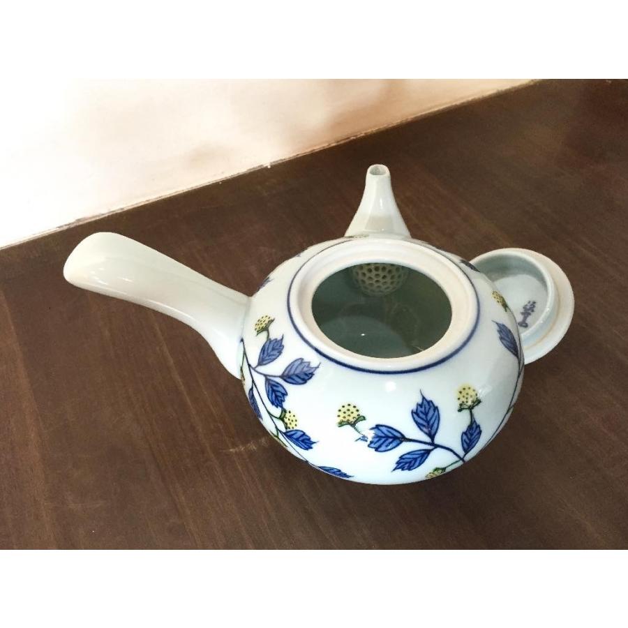 有田焼 源右衛門 染錦苺絵 茶器 急須(土瓶) 湯呑5客 共箱