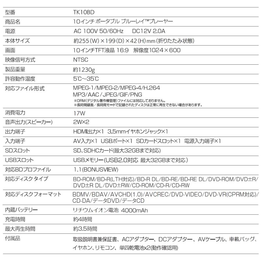 BLUEWIDE 10インチ ポータブルブルーレイプレーヤー 車載バッグ BLUEWIDE 10インチ ポータブルブルーレイプレーヤー 車載バッグ