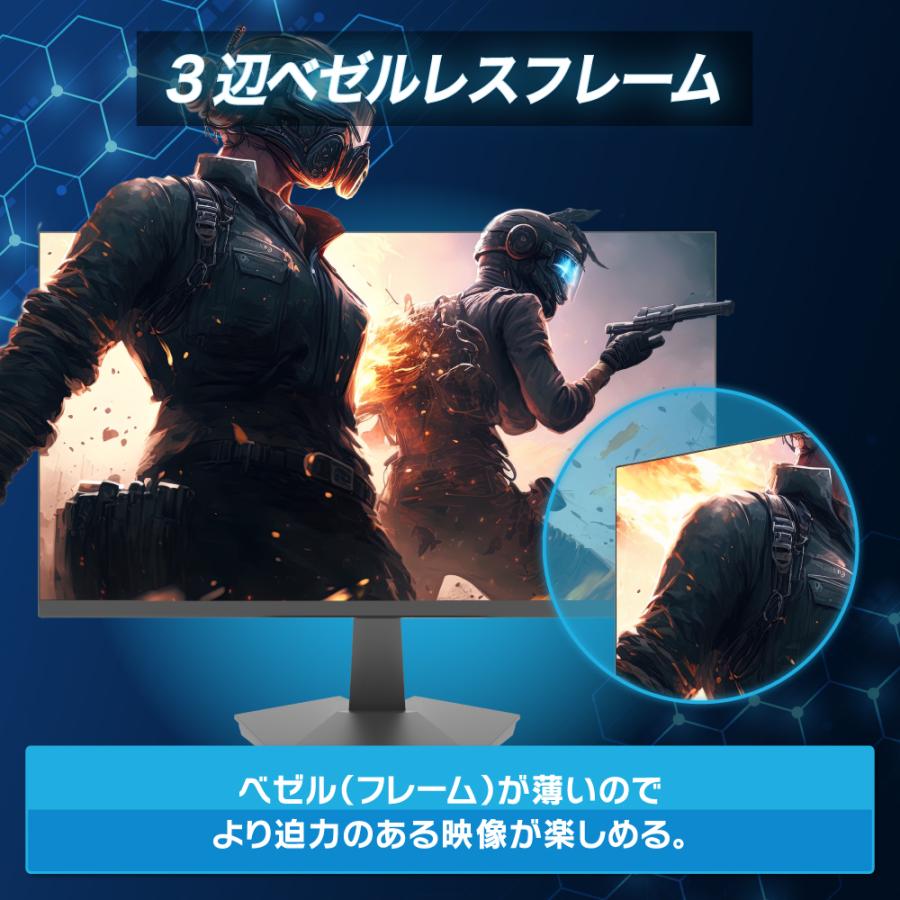 21.5インチ 液晶モニター 100Hz FHD VA ノングレア ベゼルレス 