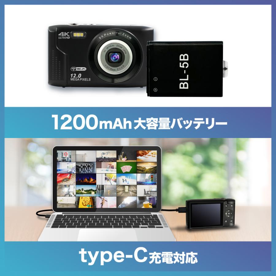 BLUEWIDE コンパクトデジタルカメラ 有効画素1200万 光学ズーム3倍