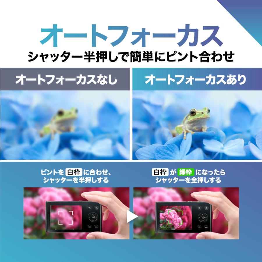 スリムカメラ ブラック 有効画素数1300万 5K動画 オートフォーカス