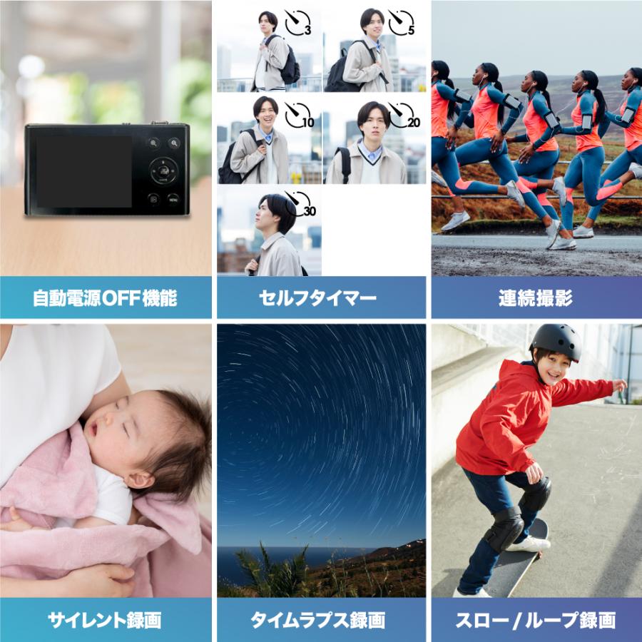 スリムカメラ ブラック 有効画素数1300万 5K動画 オートフォーカス