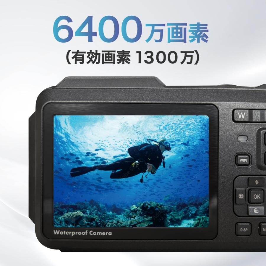 BLUEWIDE 防水コンパクトデジタルカメラ 防塵 耐衝撃 6400万画素