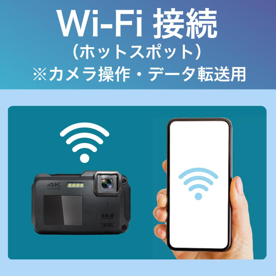 BLUEWIDE 防水コンパクトデジタルカメラ 防塵 耐衝撃 6400万画素