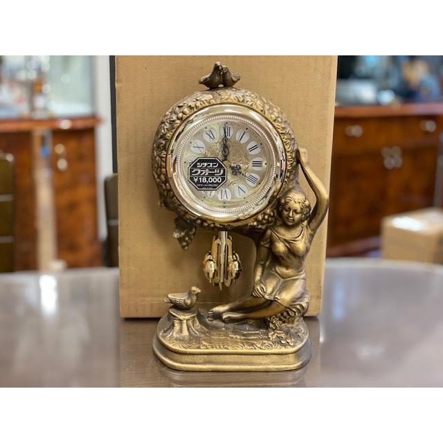【送料無料/新品】 金色イブシ仕上 マグナール 置時計 シチズン CITIZEN 4RG788 回転飾り付き 未使用品 デッドストック品 置き時計