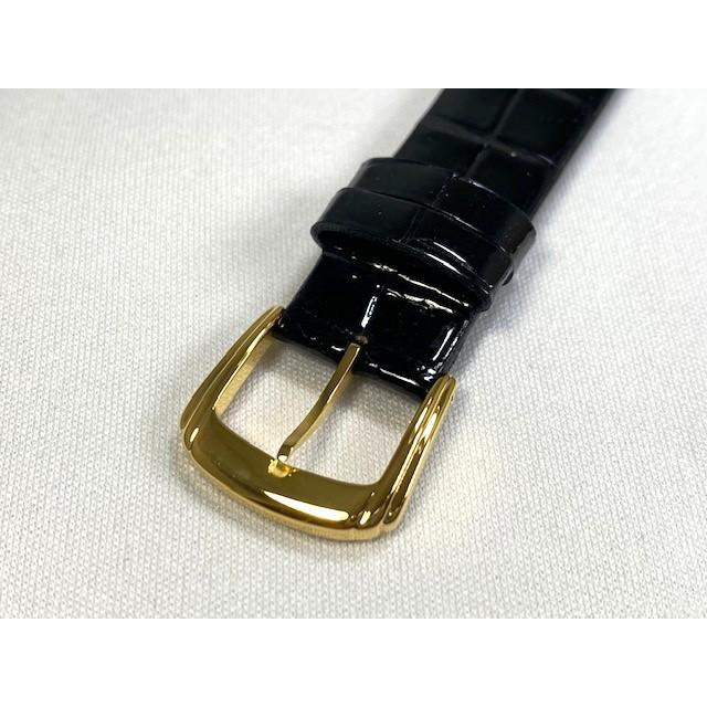 DA08 SEIKO セイコー 18mm 純正革ベルト クロコダイル フランス仕立て ブラック ネコポス送料無料の画像