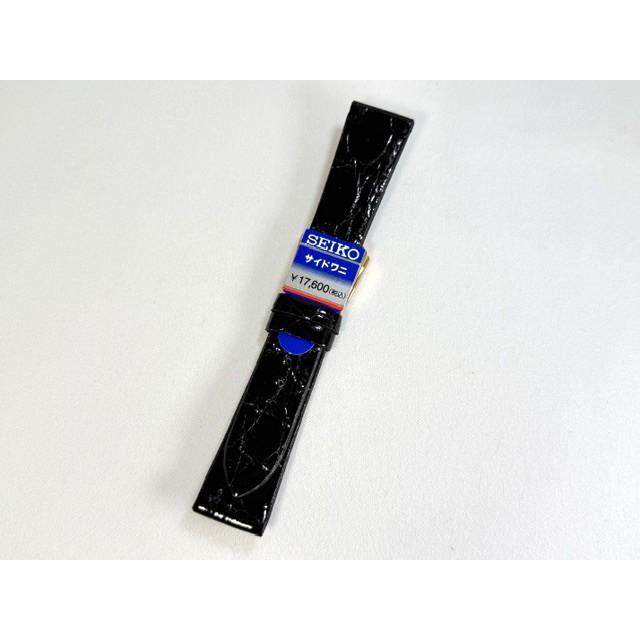 SEIKO セイコー 純正 腕時計 ベルト 18mm サイドワニ 金尾錠 SEIKO（セイコー） DA30 SEIKO 18mm 純正革ベルト サイドワニ ブラック
