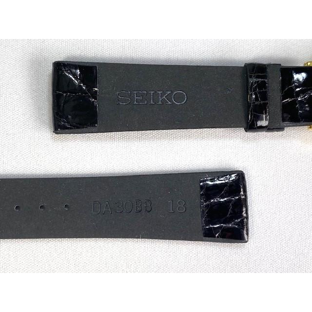 SEIKO（セイコー） DA30 SEIKO 18mm 純正革ベルト サイドワニ ブラック