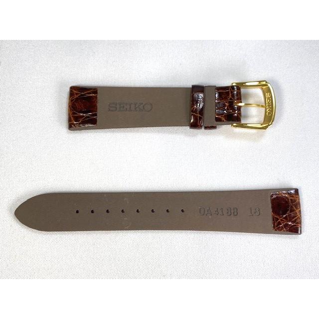SEIKO（セイコー） DA41 SEIKO 18mm 純正革ベルト サイドワニ こげ茶