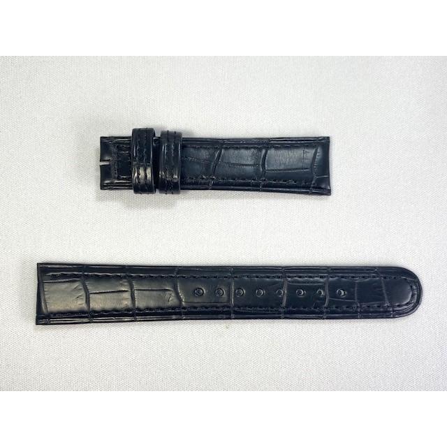 セイコー 純正ベルト クロコダイル レザー Dバックル ブラック 19ｍｍ用 SEIKO セイコー 時計ベルト 20mm ワニ革 クロコダイルバンド