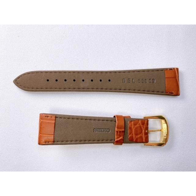 DEL6 SEIKO セイコー 19mm 純正革ベルト クロコダイル 茶 ネコポス送料