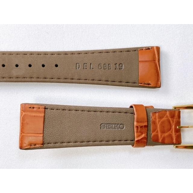 DEL6 SEIKO セイコー 19mm 純正革ベルト クロコダイル 茶 ネコポス送料
