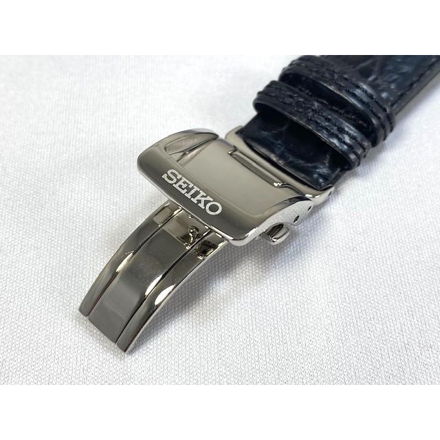 L07Y017J9 SEIKO プレザージュ 20mm 純正革ベルトバックル付 クロコダイル ブラック SARD005/SARD009他用 ネコポス送料無料｜takayama-watch｜05