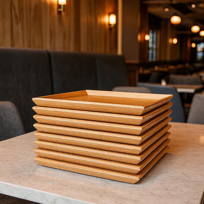 木製トレー 45cm*36.3cm*2.8cm トレイ/天然木/お茶/長角膳