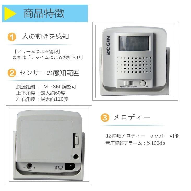 送料無料 人が通るとお知らせ！人感センサー 無線 玄関チャイム