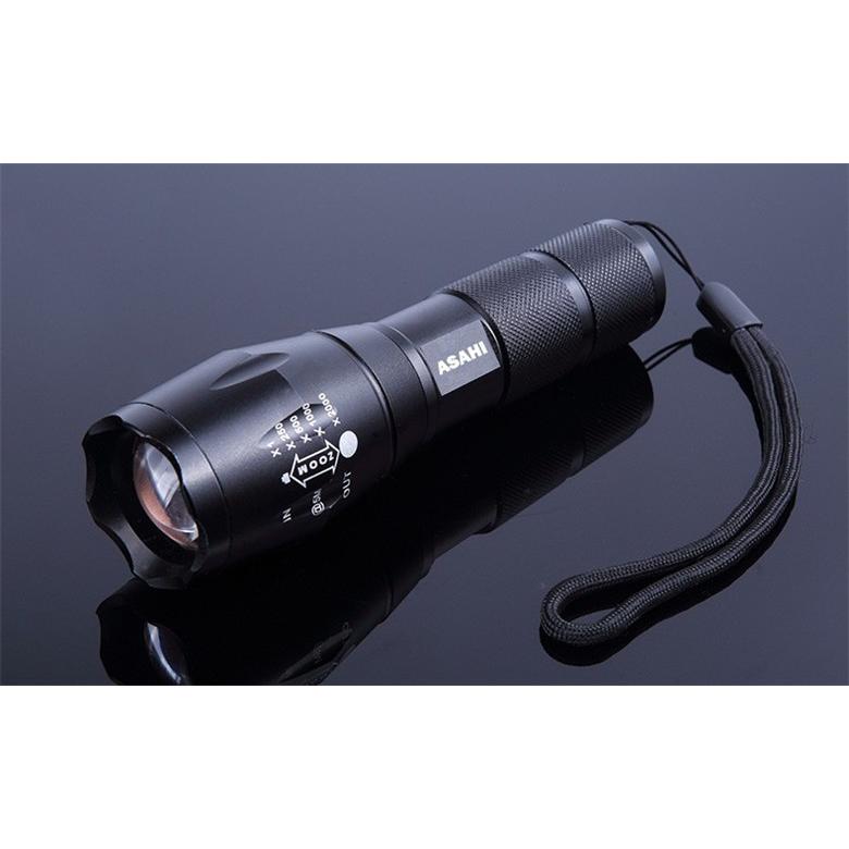 LEDハンディライトASAHI 自転車付け道具+CREE T6LED懐中電灯市販電池