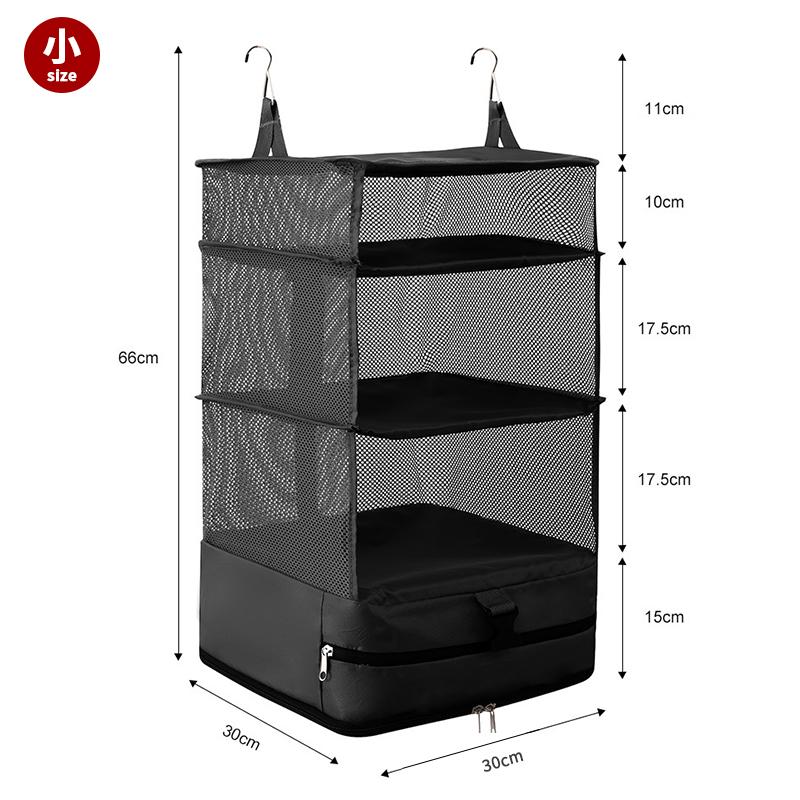 クローゼット吊り下げ収納 インナーバッグ 衣類ラック 収納 旅行 出張  収納ボックス 吊り下げ 省スペース 大容量 衣装ケース 4段 取付簡単 折り畳み式｜takayama｜10