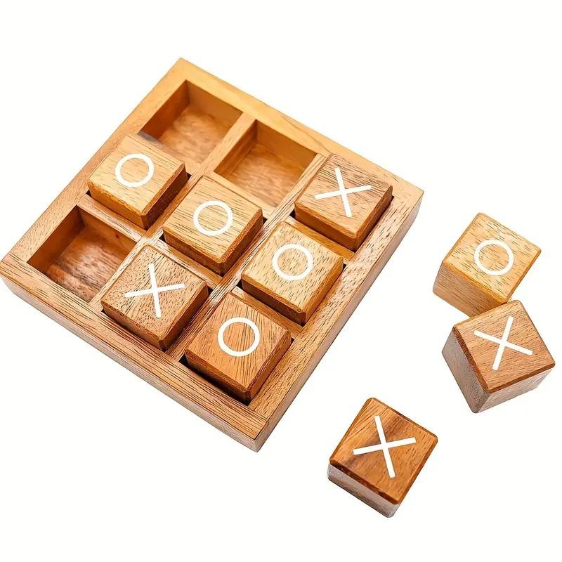 天然木製 ○×ゲーム ボードゲーム 知育玩具 木のおもちゃ 図形認識力を