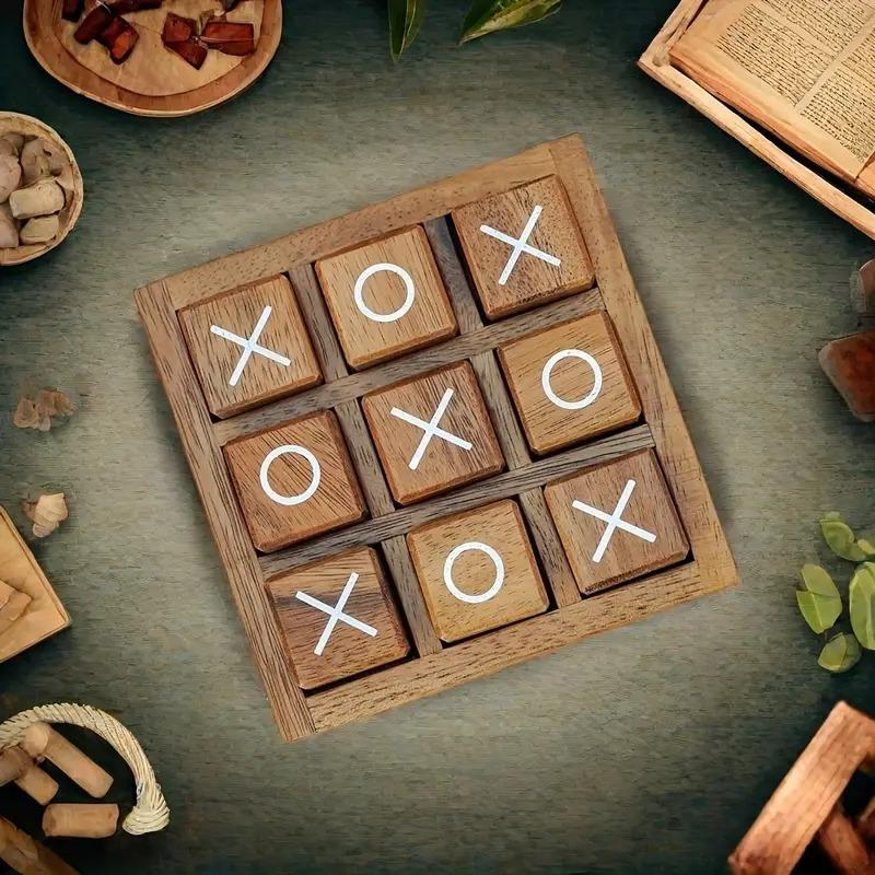 天然木製 ○×ゲーム ボードゲーム 知育玩具 木のおもちゃ 図形認識力を