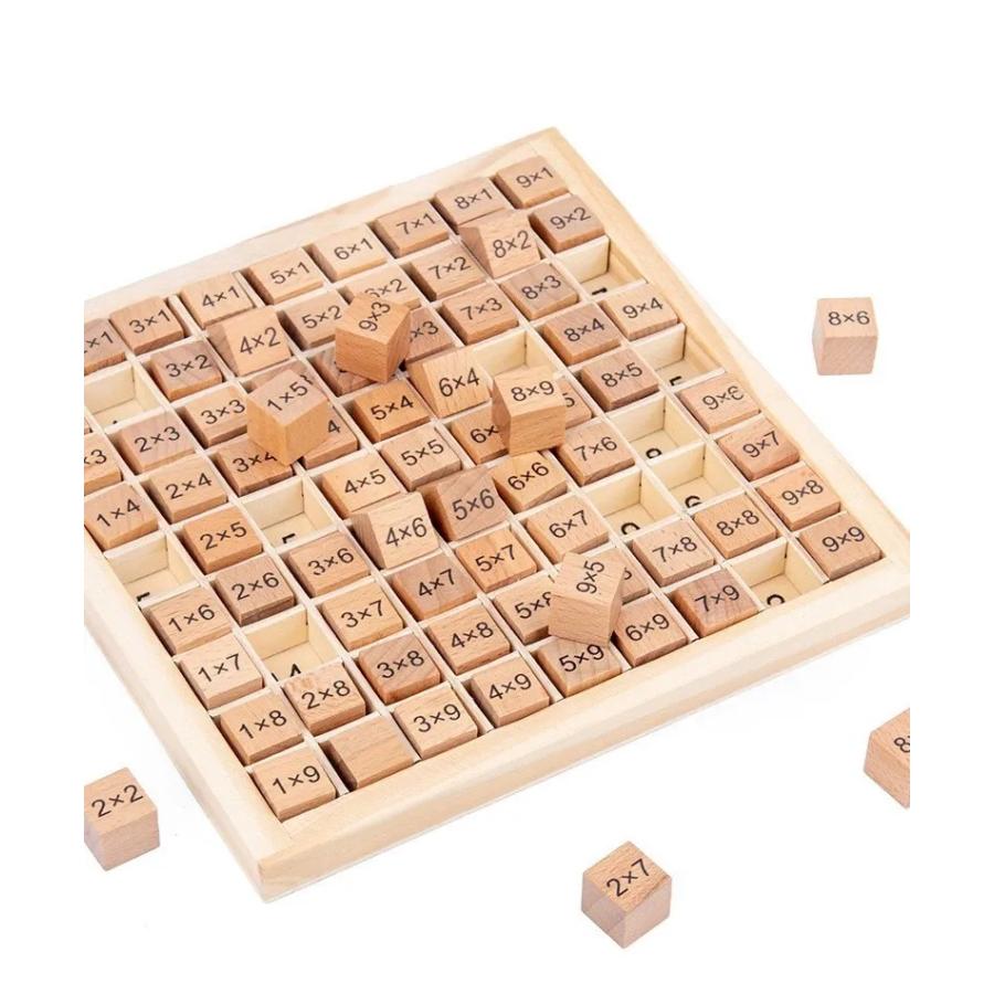 木製九九ブロック 知育玩具 九九表 学習おもちゃ 算数教材 1×1〜9×9