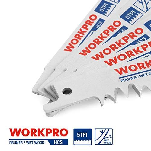 WORKPRO レシプロソー替刃 電気のこぎり替え刃 枝切り用 木工用 生木 枝打ち 果樹剪定 庭木剪定 230mm 5本組|takayasan|02