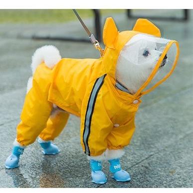 犬用 カッパ 中型犬 小型犬 レインコート 着せやすい 簡単 透明 雨具