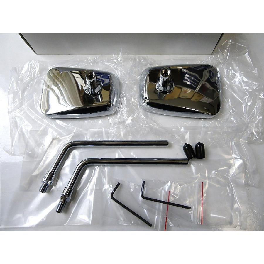 ☆メッキ AZタイプ ミラー 10mm 正ネジSET【ステム角度110°】 ＊GSX