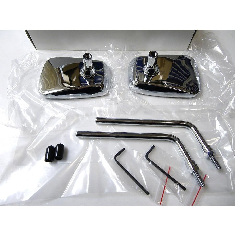 ☆メッキ仕様 AZタイプ ミラー 8mm 正ネジ SET【ステム角度110