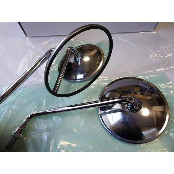gs400ミラー ミラー ☆CLASSICミラー 10mm 正ネジSET！【ハイクオリティレンズ