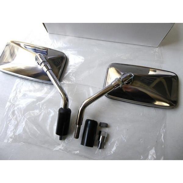 ☆【衝緩構造】純正type スクエアミラー 10mm 正ネジSET！ ＊モンキー