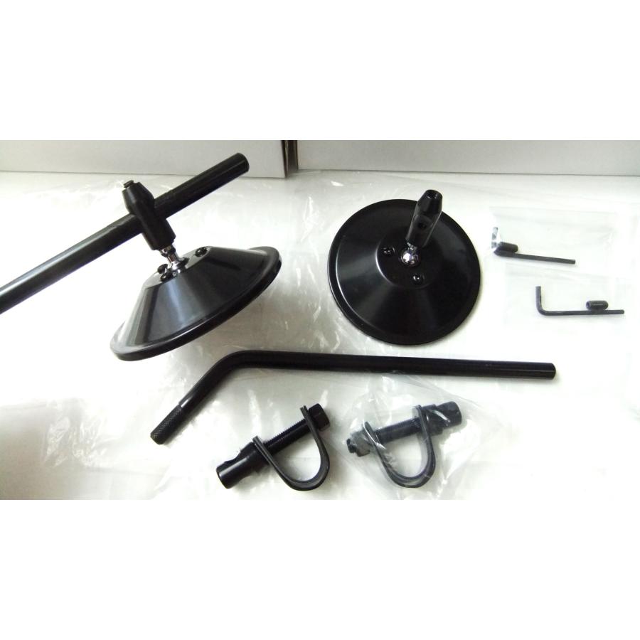 ☆NEWクランプtype BLACK：ラウンドミラー【2本】＊XSR125 ＊MT-25