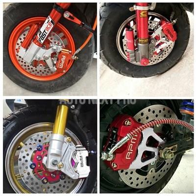 【並行輸入品】3穴ゲージ付きブレーキローターセット 220mm 4ピストンブレーキキャリパー 付属 Yamaha Yamaha Freesox Nitro bws 100 ジョグ 50バイク用