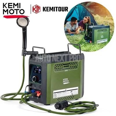 給湯機新品未使用 Kemimoto-ポータブル給湯器 ブタン ポンプ付き 充電式バッテリー 液晶
