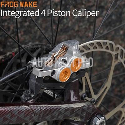 【並行輸入品】Frog Wake FV-4 マウンテンバイク 油圧ディスクブレーキキット 4ピストン フロント/リアブレーキ インライン/ラジアルレバー MTBバイクパーツの画像