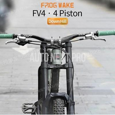【並行輸入品】Frog Wake FV-4 マウンテンバイク 油圧ディスクブレーキキット 4ピストン フロント/リアブレーキ インライン/ラジアルレバー MTBバイクパーツの画像