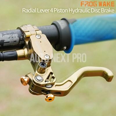 【並行輸入品】Frog Wake FV-4 マウンテンバイク 油圧ディスクブレーキキット 4ピストン フロント/リアブレーキ インライン/ラジアルレバー MTBバイクパーツの画像