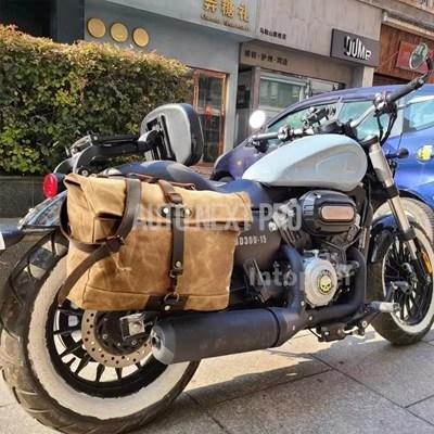 ヴィンテージレザーバイク 二輪バックパック レトロ シートバッグ