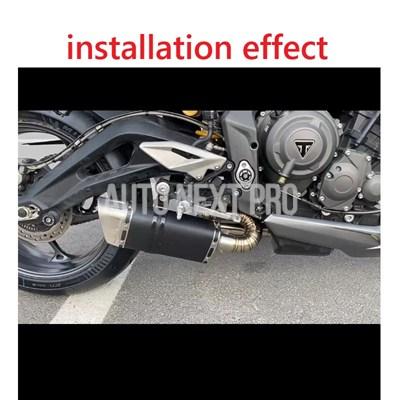 【並行輸入品】バイク マフラーストリートトリプル 765 S R RS エスケープリペア れたスラロームステンレスリンクパイプテールエンドマフラー