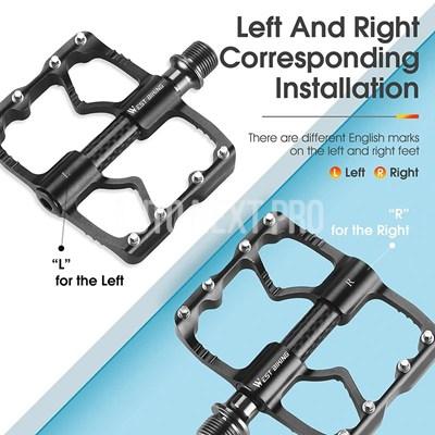 WEST BIKING-超軽さロードバイクペダル 3ベアリング 炭素 がら明きペダル 上滑り打ちきり サイクリングアクセサリー